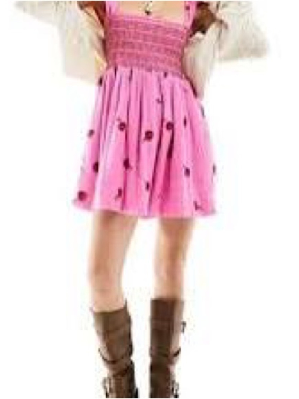 Free People Tory Embroidered Mini Dress Size Small - Picture 2 of 15